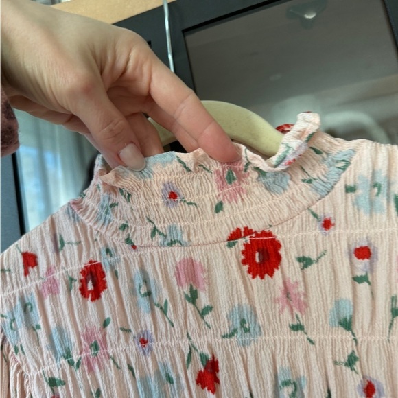 Samsøe Samsoe Sarami Garden Blouse top long sleeve high neck smock floral ruffle - Picture 7 of 10